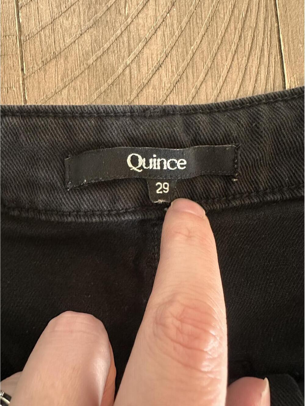 QUINCE Organic Stretch Cotton Twill Wide-Leg Crop Pants Black Women’s size 29 - Picture 7 of 14